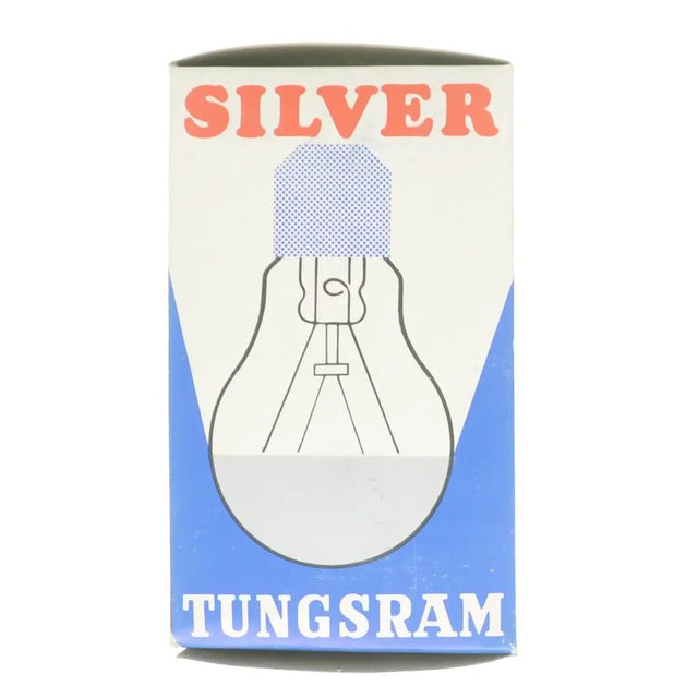 Tungsram light bulb packaging with 'Silver' text on a white background