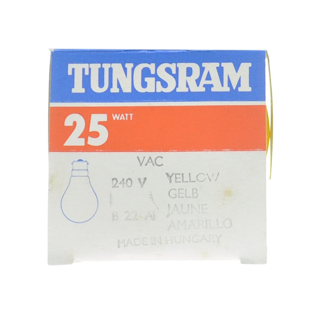 Tungsram GLS Coloured Incandescent Light Bulb B22 240V 25W Yellow