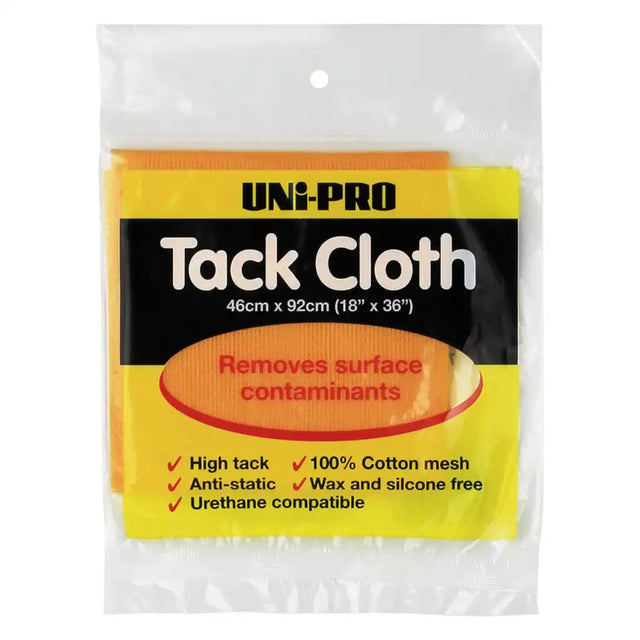 Packaged tack cloth with UNI-PRO branding on a white background