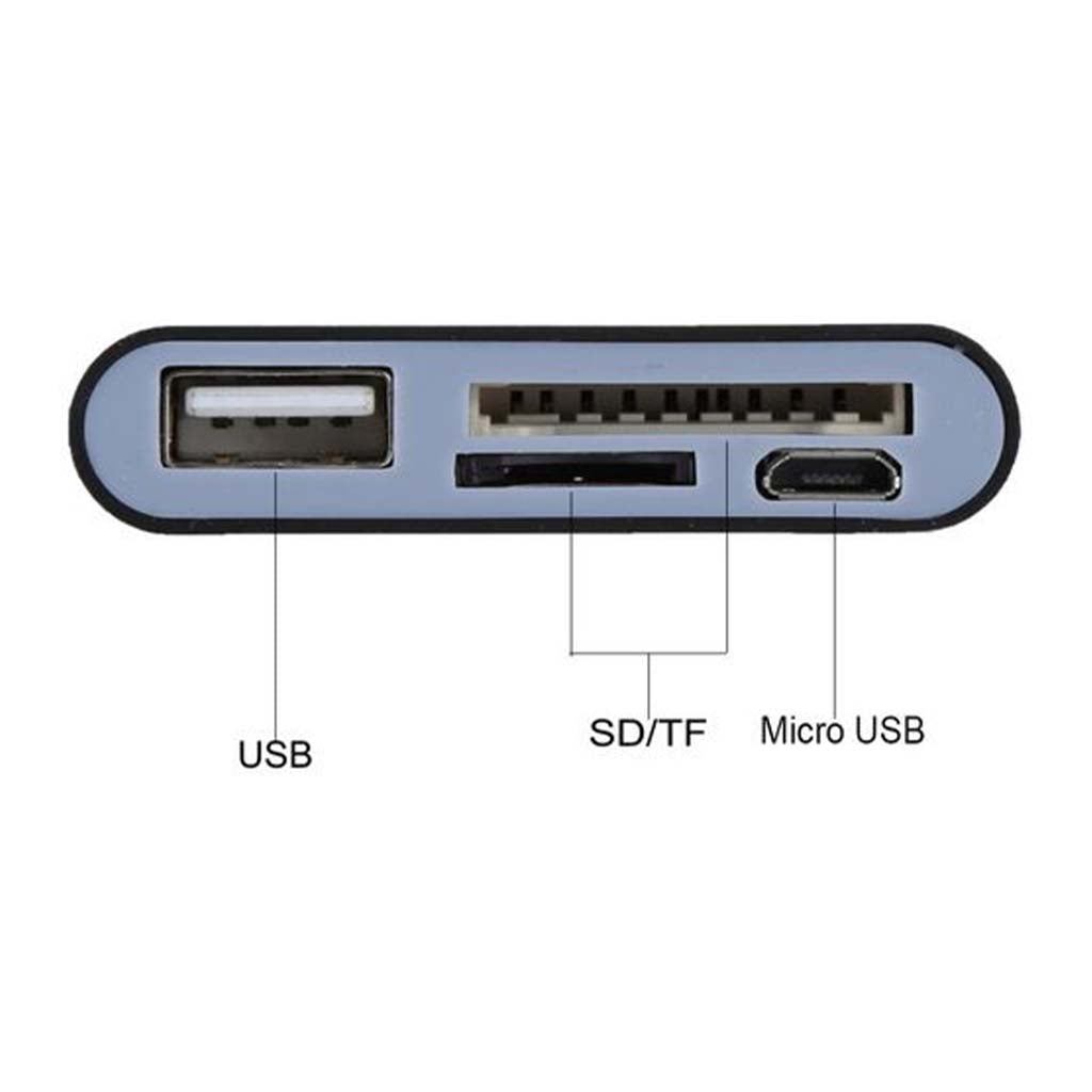 Wiretek USB C To USB/SD/TF Card Reader