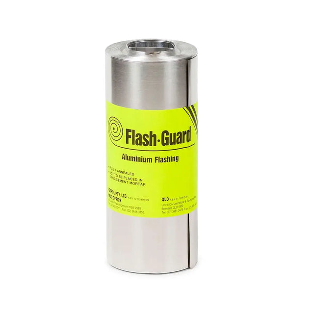Flash-Guard aluminium flashing on a white background