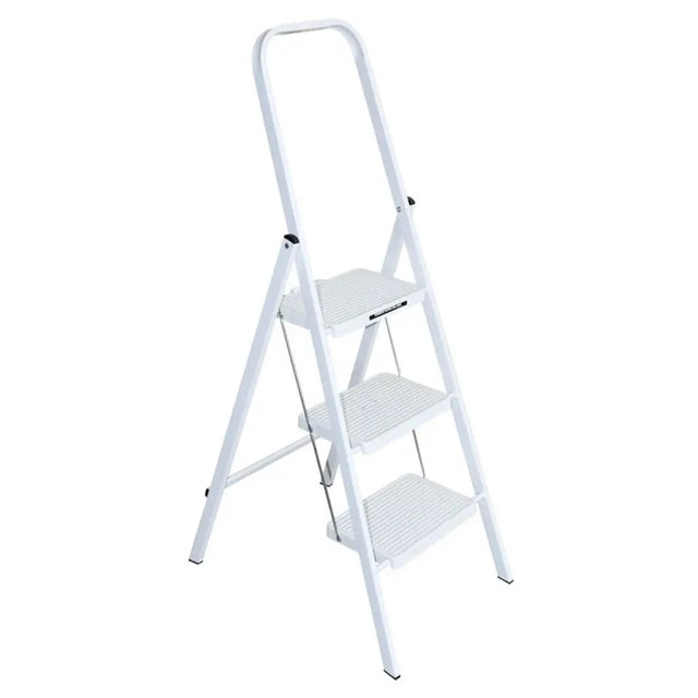 White step ladder on a white background