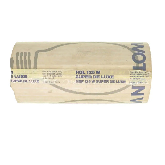 light bulb package with 'Super De Luxe' branding on a white background