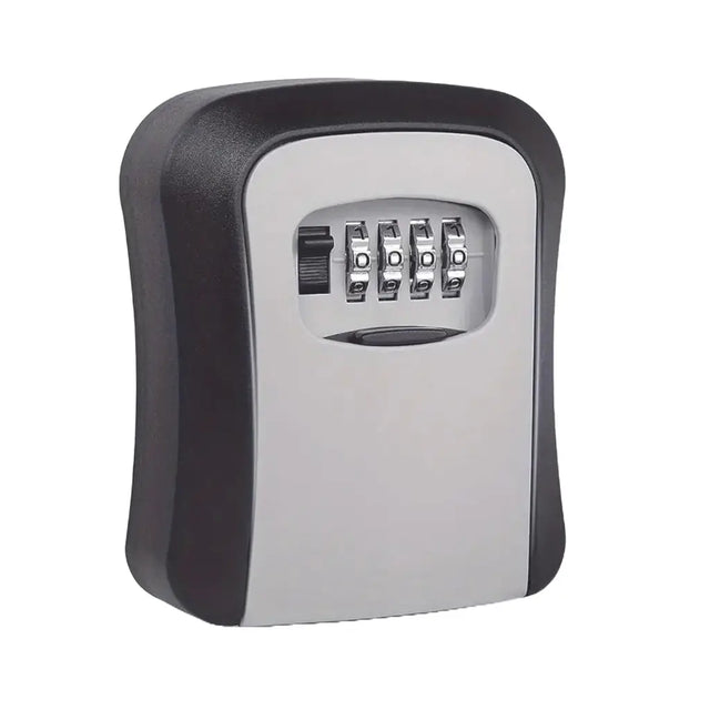 Key safe with a combination lock on a white background