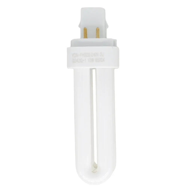 Compact fluorescent light bulb on a white background