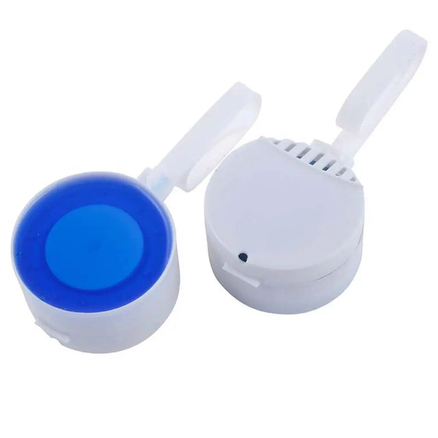 White and blue electronic device on a white background