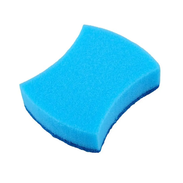 Blue foam sponge on a white background