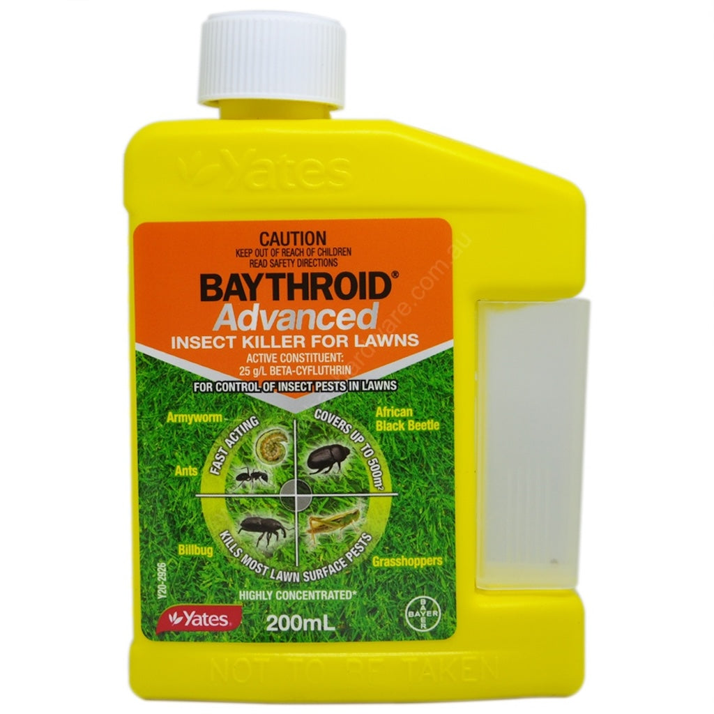 For control of insect pests in lawns including lawn grubs (eg Armyworm, Cutworm, Webworm), adult Billbug, adult Argentine Stem Weevil, adult Scarabs (including African Black Beetle), Mole Crickets, Couch Mite, Ants & Grasshoppers.