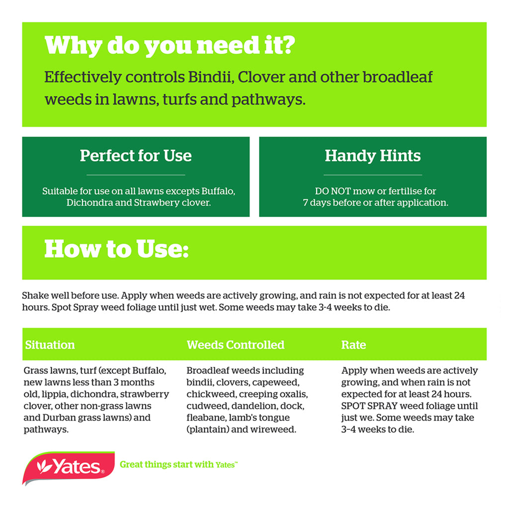 Yates Ready To Use Weedkiller For Lawns Spot Spray 750ml