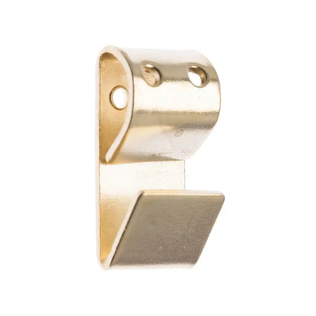 Gold metal bracket on a white background