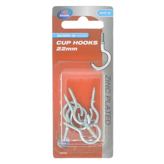 Pack of cup hooks with packaging on a white background