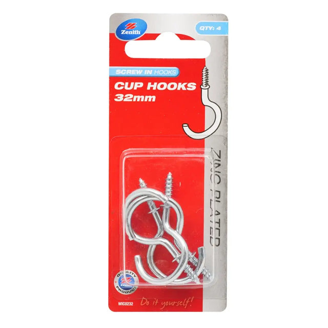 Pack of cup hooks with packaging on a white background