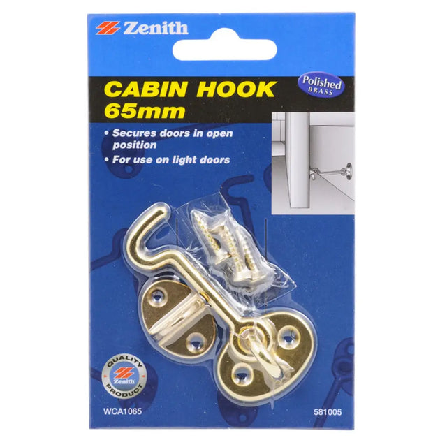 Zenith cabin hook packaging with blue background