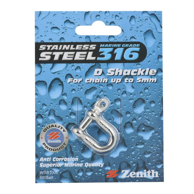 Stainless Steel 316 D Shackle packaging with blue waterdrop background