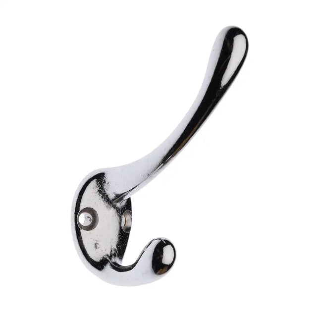 Chrome double hook on a white background
