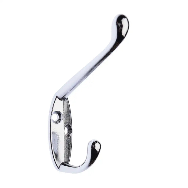 Chrome double hook on a white background