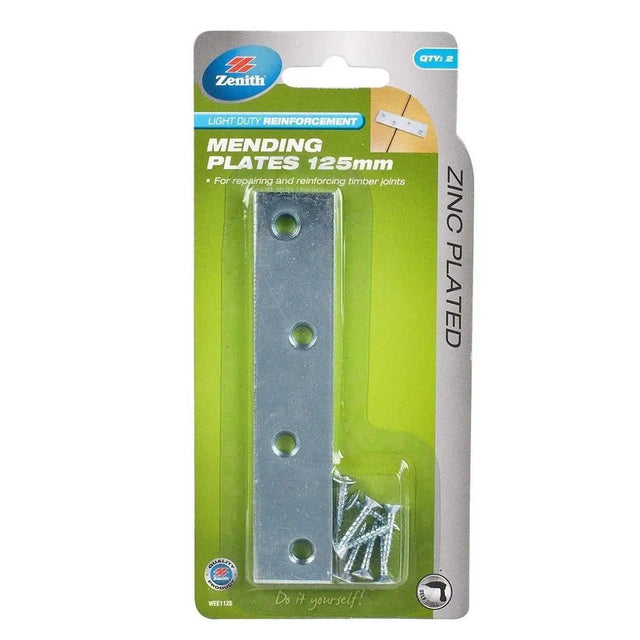Packaged mending plates with screws on a white background