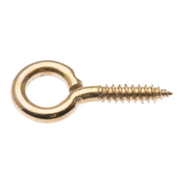 Gold eye bolt on a white background