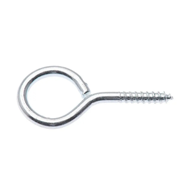 Metal eye bolt on a white background