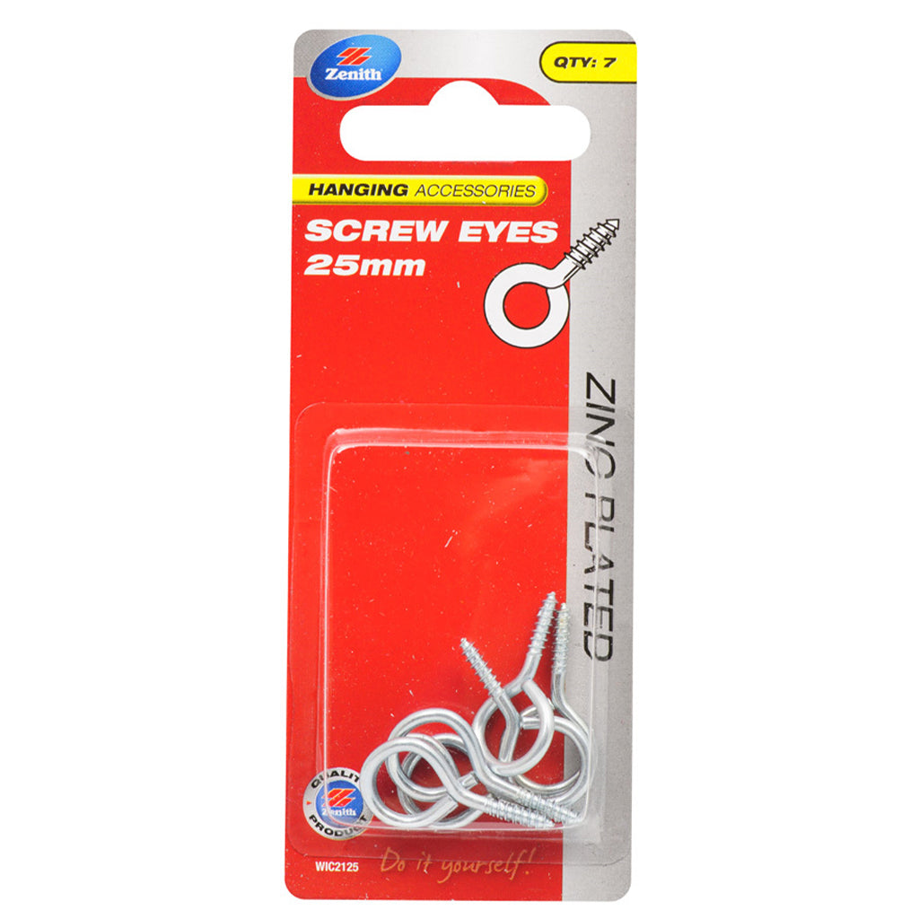 Zenith Screw Eyes 3.0X25mm Zinc Plated 7Pcs WIC2125