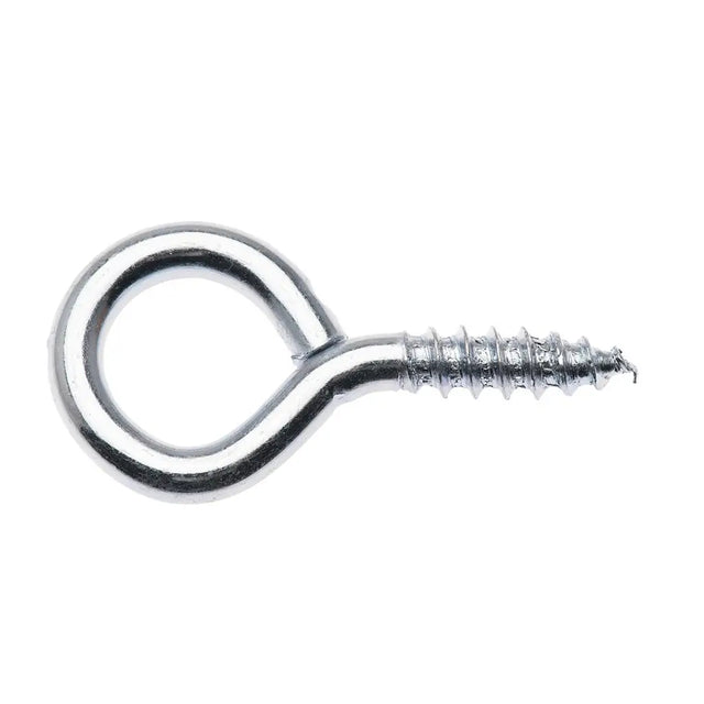 Metal eye bolt on a white background