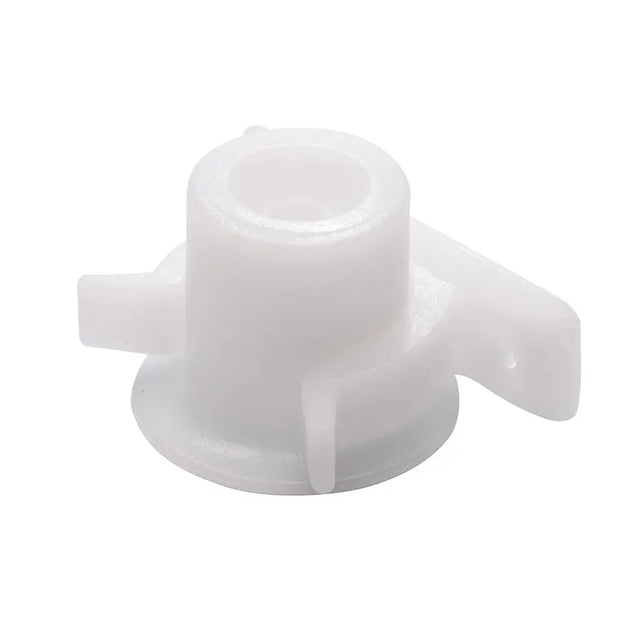 White plastic component on a white background