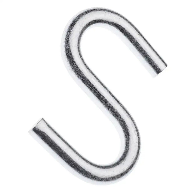 Metallic U-shaped hook on a white background