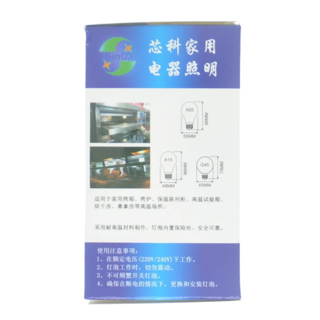 A15 Oven Incandescent Light Bulb E27 240V 40W 500°C For Lava Lamp