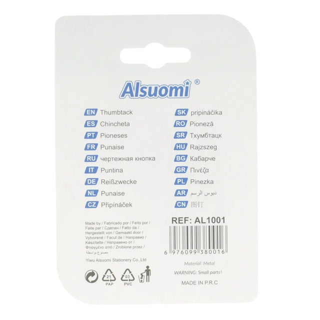 Alsuomi Thumb Tacks Gold Colour 9mm 200Pcs