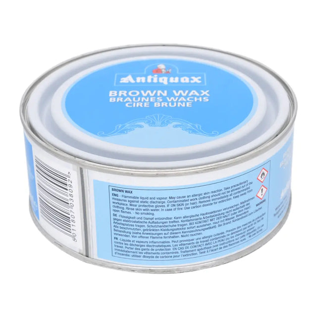 Antiquax brown wax can on a white background