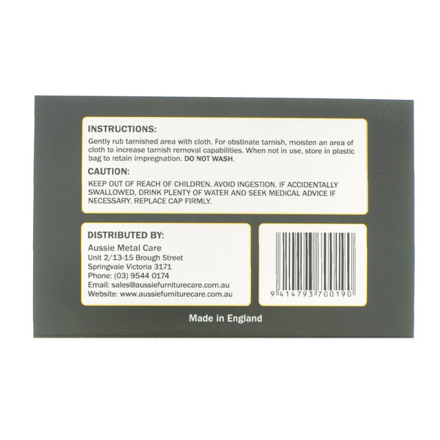 Aussie Metal Care Impregnated Brass Copper Polishing Cloth 30X23cm IIPC104