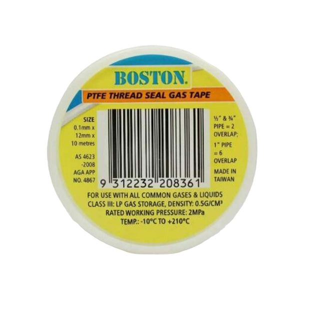 BOSTON Standard Density Yellow Gas Tape 12mmX10m 208361