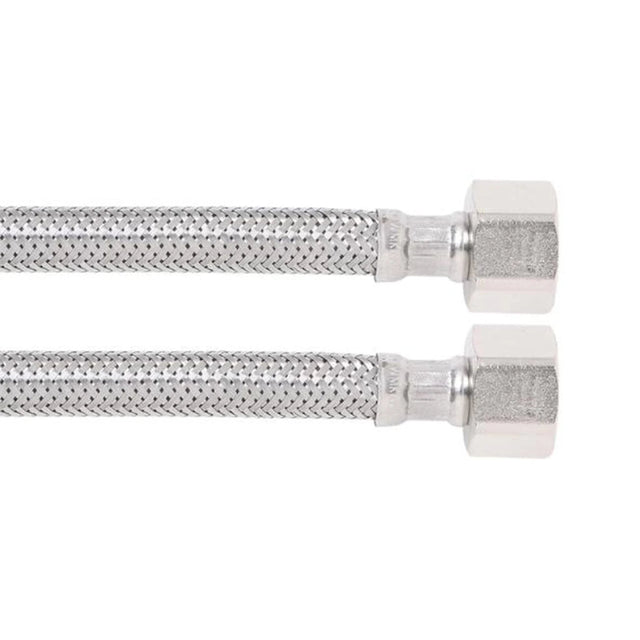 BROMIC 8mm Quicky Stainless Steel Water Hose 1/2″ F x 1/2″ F (600mm) 8WEB0600 - 1