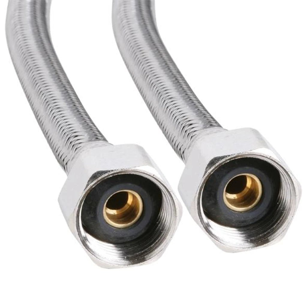 BROMIC 8mm Quicky Stainless Steel Water Hose 1/2″ F x 1/2″ F (600mm) 8WEB0600 - 1