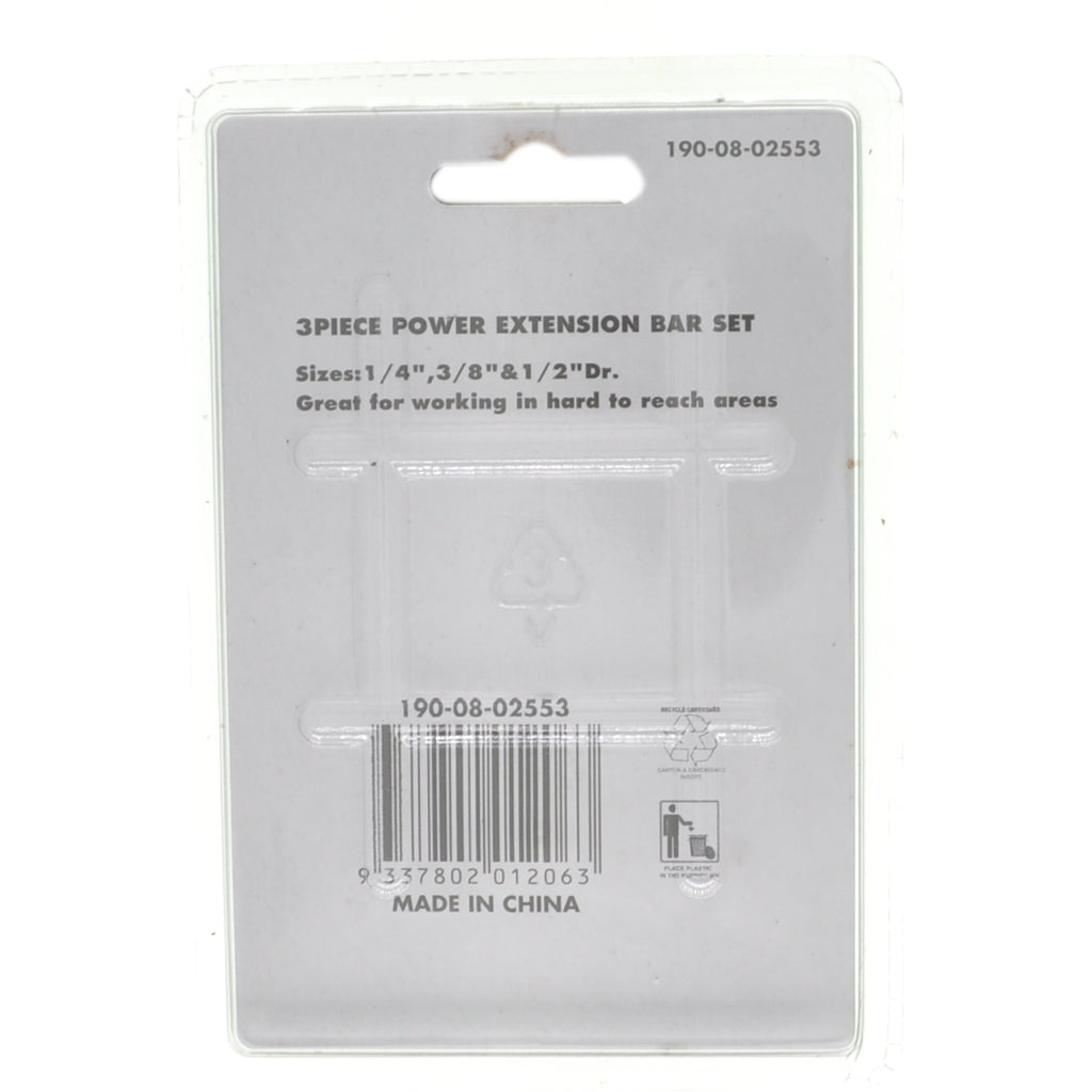 built Extension Bar Set 1/4", 3/8" and 1/2" Dr 190-08-02553
