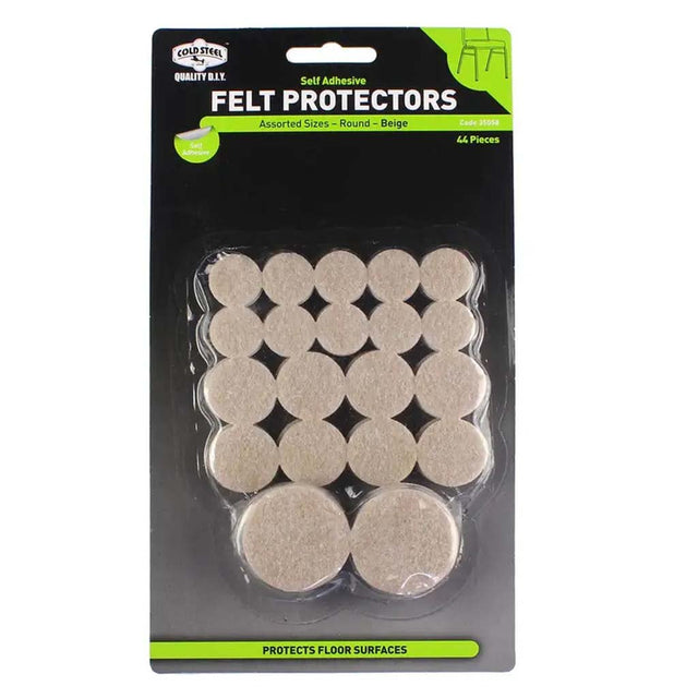 Cold Steel Beige Felt Furniture Adhesive Scratch Protector 44Pcs 35058