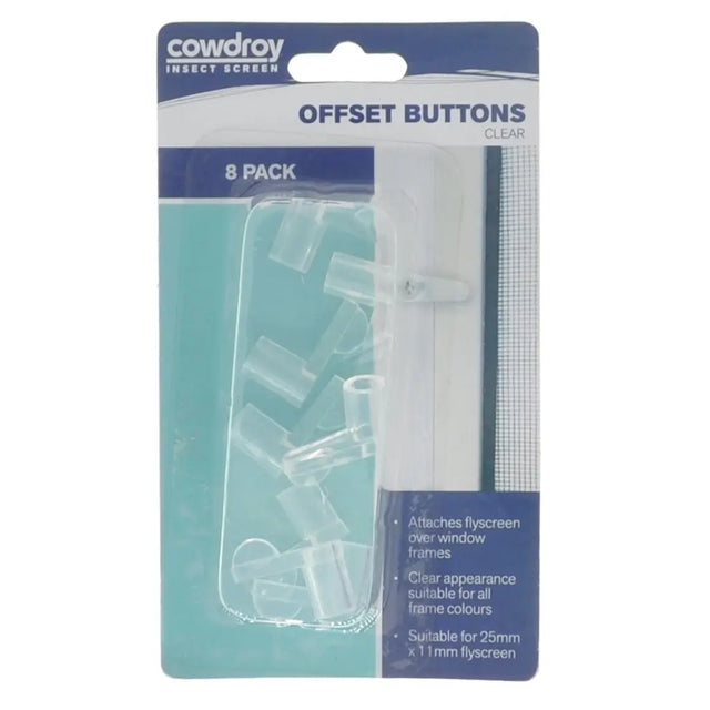 cowdroy Flyscreen Offset Buttons 11mm Clear 8 Pcs IACC0003008