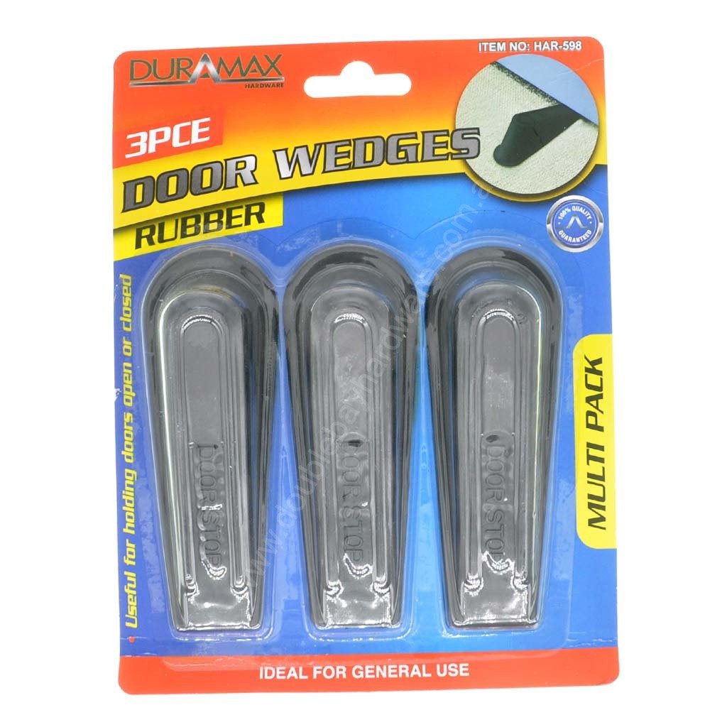 DURAMAX 3pc Black Rubber Door Stopper HAR - 598