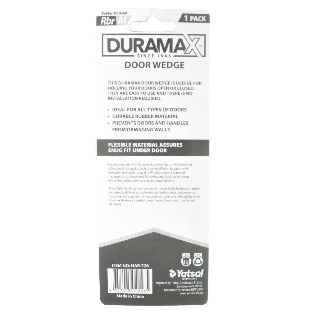 Duramax Black or White Rubber Door Stopper HAR - 726