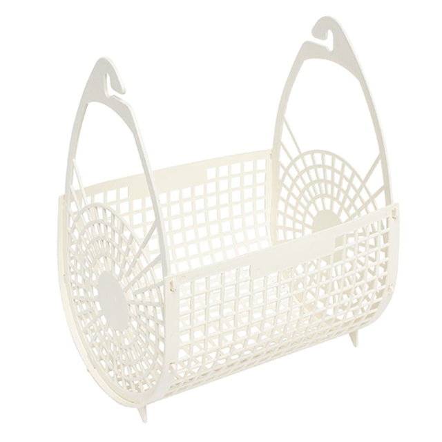 ellise Collapsible Plastic Peg Basket 24X15X20cm White HOM - 860