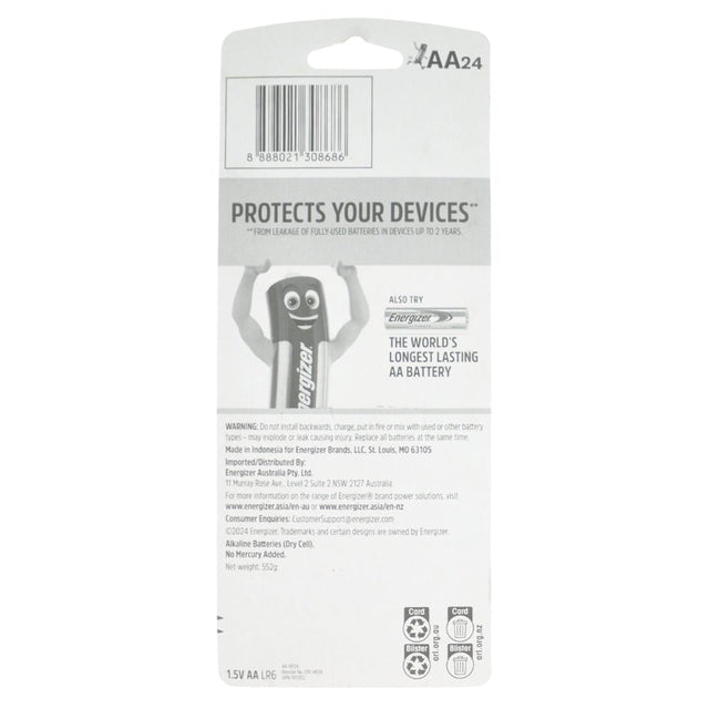 Energizer Max Alkaline Battery 1.5V AA 24Pcs LR6