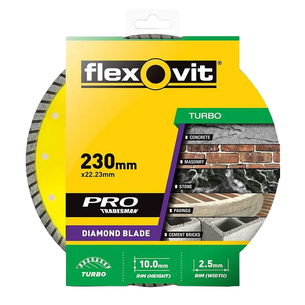 flexovit Diamond Cutting Blade 230x25.4/22.2mm For Concrete,ClayBrick,Cement Block