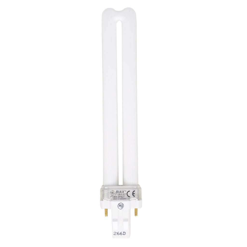 GE BIAX Compact Fluorescent Light Bulb GX23 13W/827 F13BX/SPX27