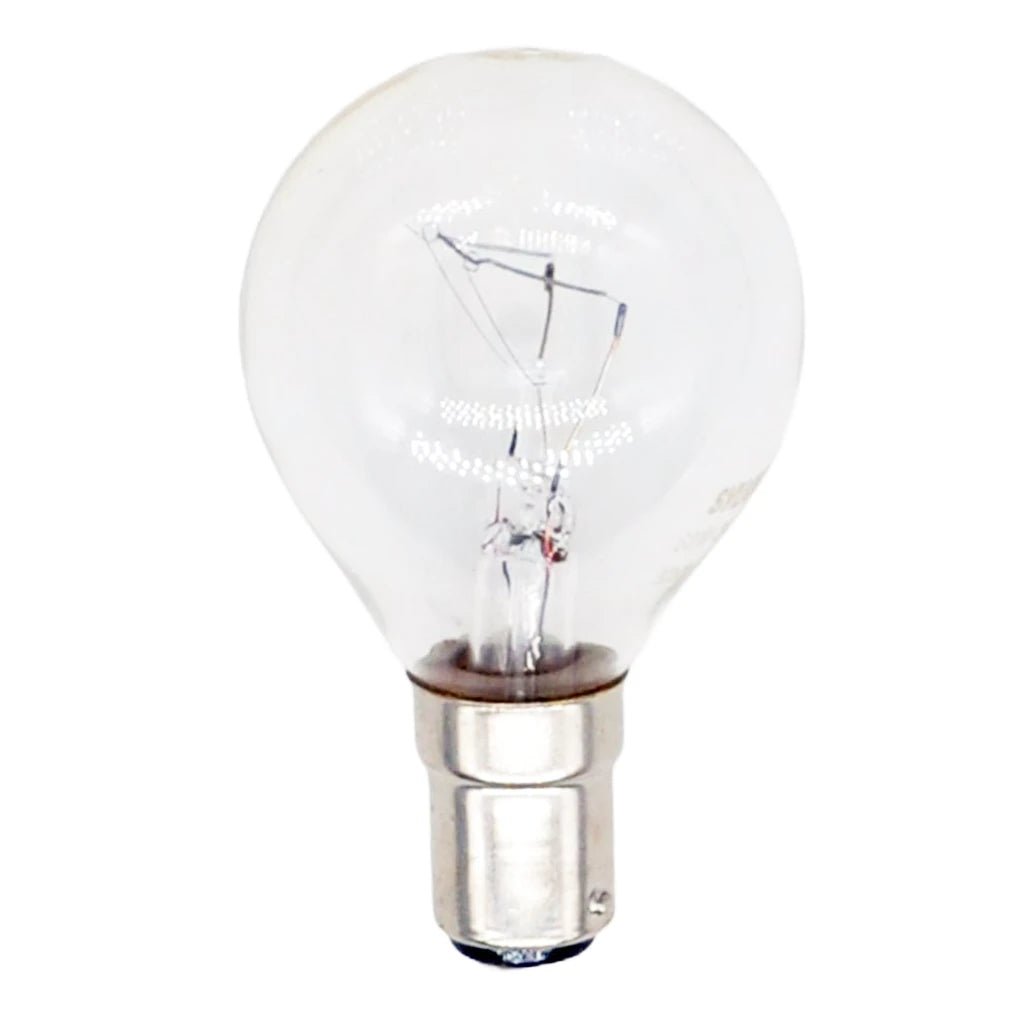 GE Fancy Round Incandescent Light Bulb B15 240V 25W Clear 2Pcs
