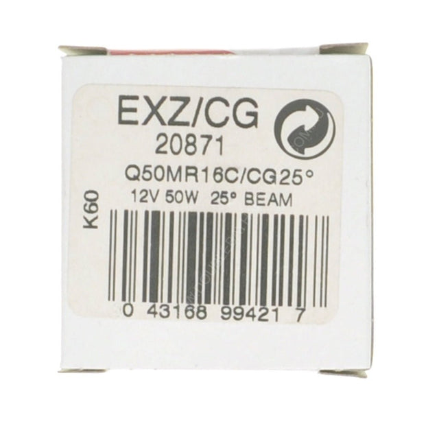 GE MR16 Precise Halogen Light Bulb GU5.3 12V 50W 25° EXZ 20871