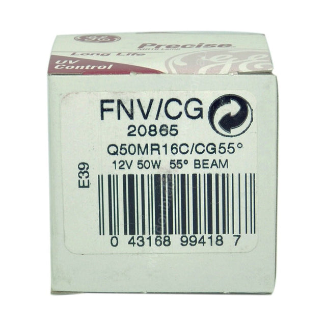 GE MR16 Precise Halogen Light Bulb GU5.3 12V 50W 55° FNV/CG 20865