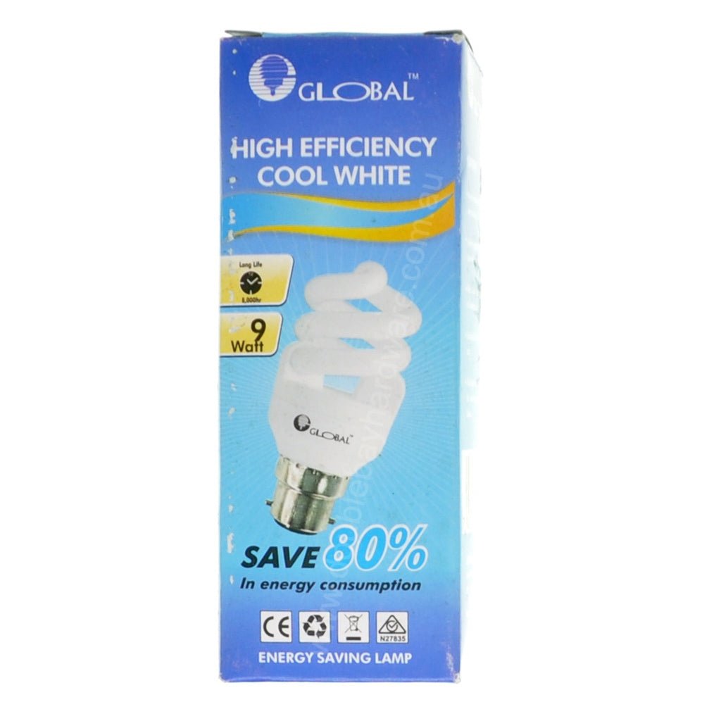 GLOBAL Energy Saving Light Bulb B22 240V 9W D/L