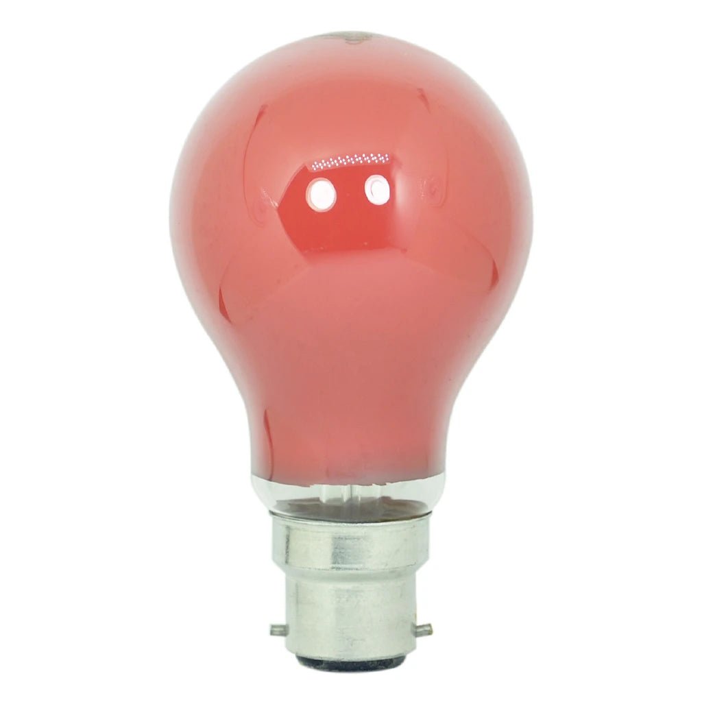 GLS Coloured Incandescent Light Bulb B22 240V 40W Red