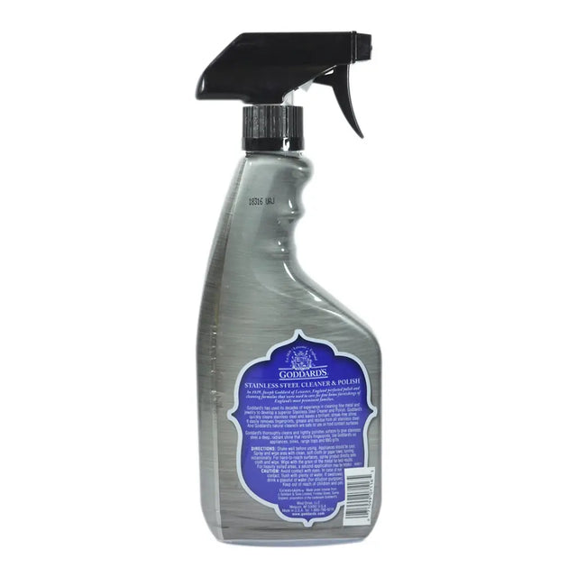 Clear spray bottle with black nozzle on a white background
