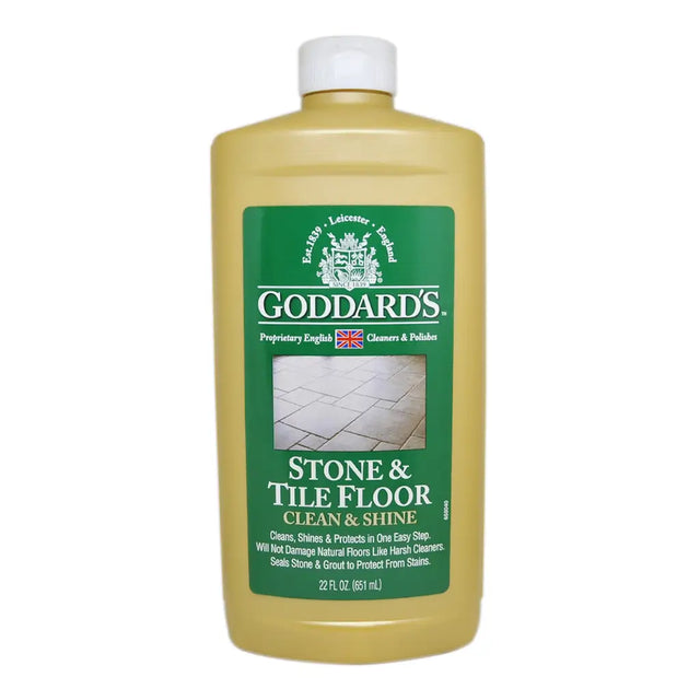 Bottle of Goddard's Stone & Tile Floor Clean & Shine on a white background